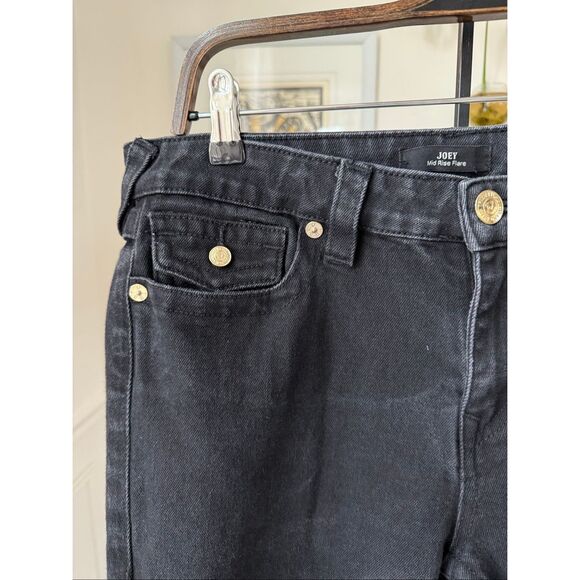 True Religion Joey Mid Rise Flap Flare Jeans Black $154 31 - Picture 2 of 11